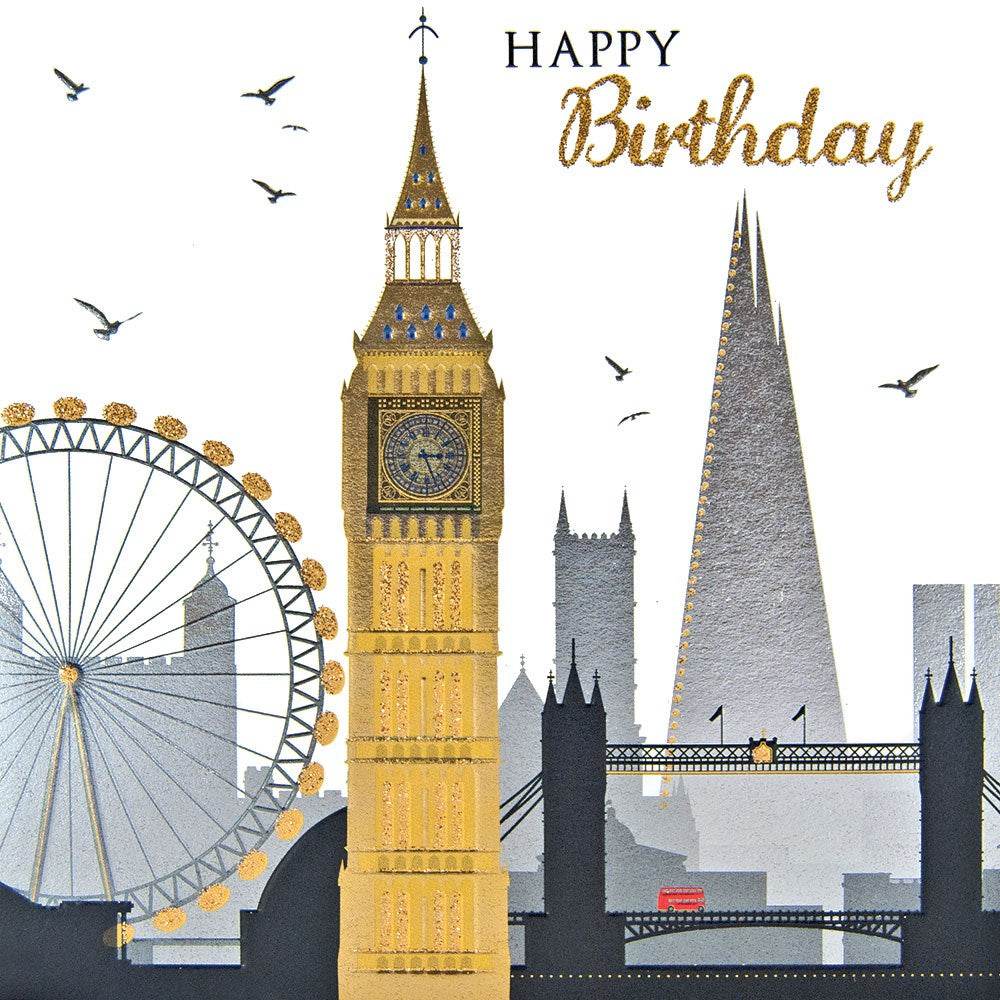 Sparkle London Cityscape Birthday Card - House of Cards