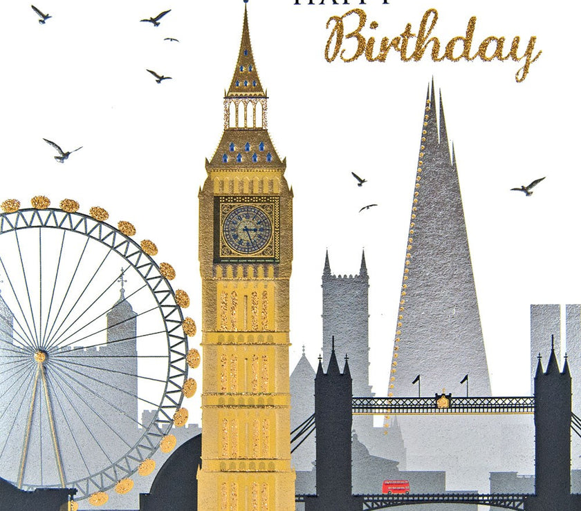 Sparkle London Cityscape Birthday Card