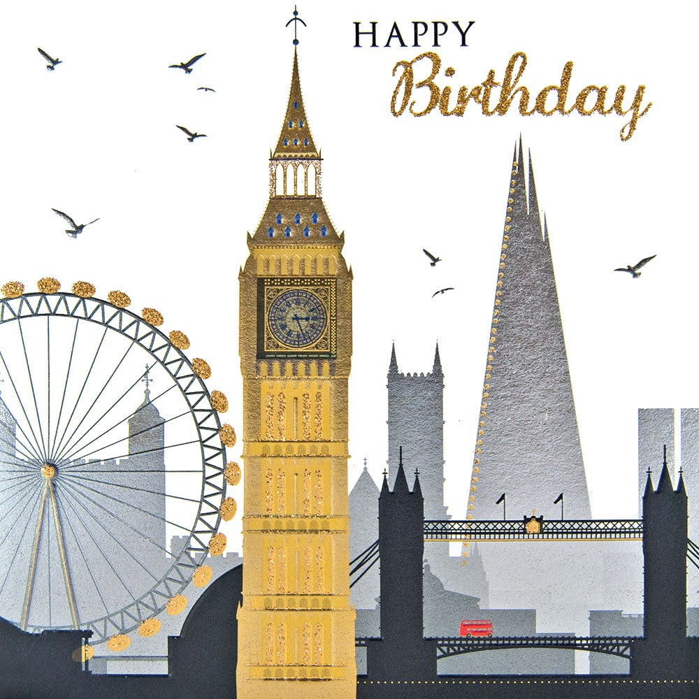 Sparkle London Cityscape Birthday Card