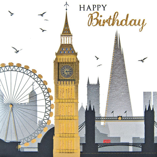 Sparkle London Cityscape Birthday Card