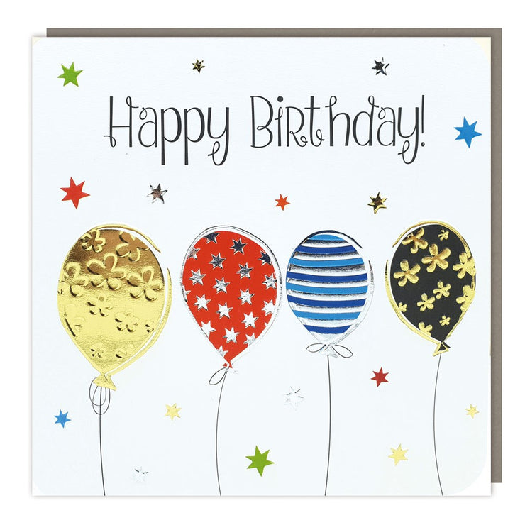 Sparkle Balloons Happy Birthday Card