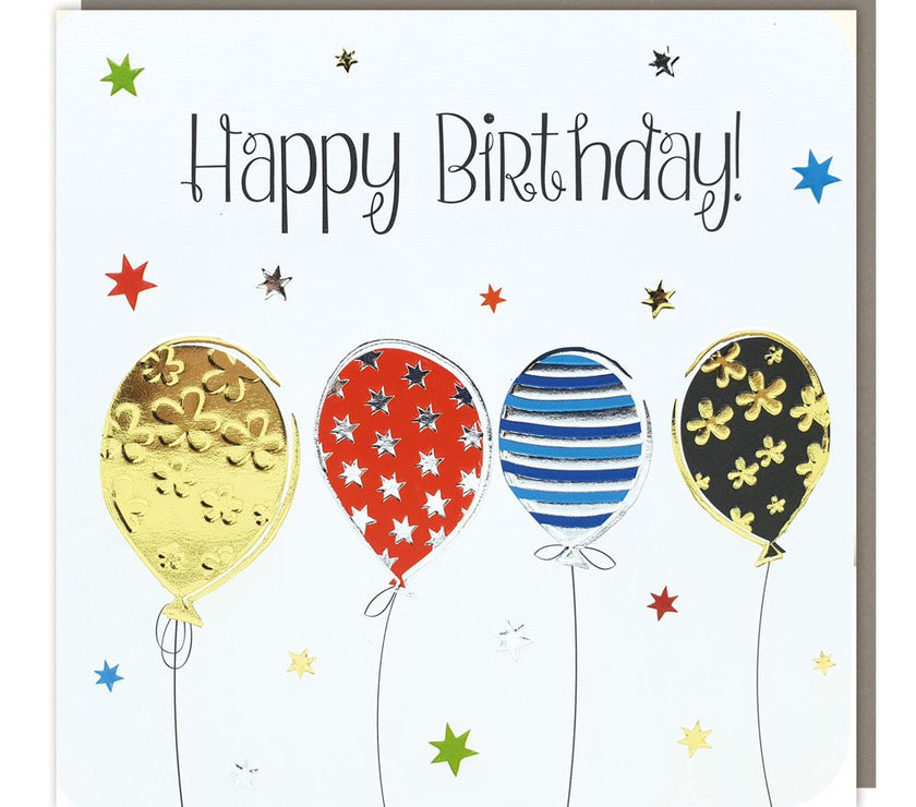 Sparkle Balloons Happy Birthday Card