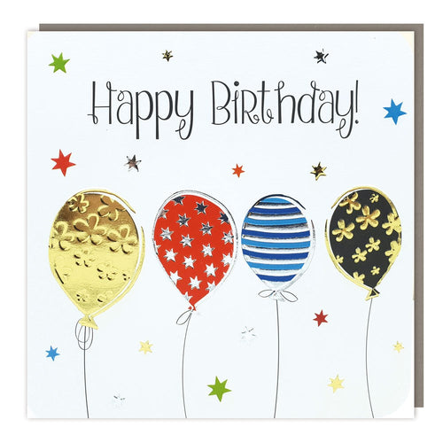 Sparkle Balloons Happy Birthday Card