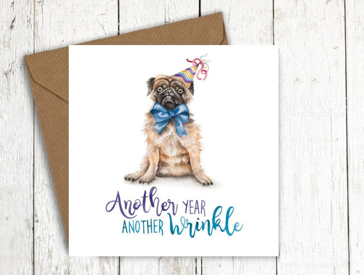 Pug Birthday Card