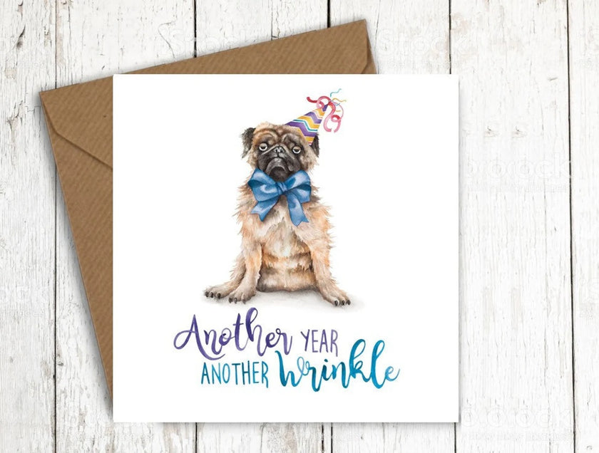 Pug Birthday Card