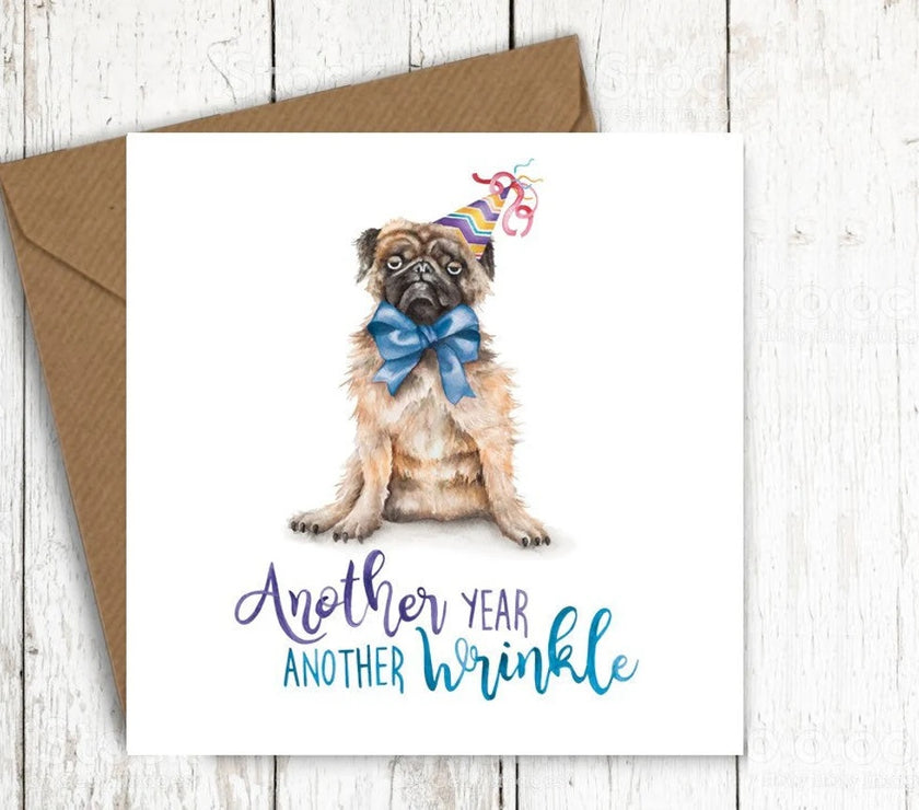 Pug Birthday Card