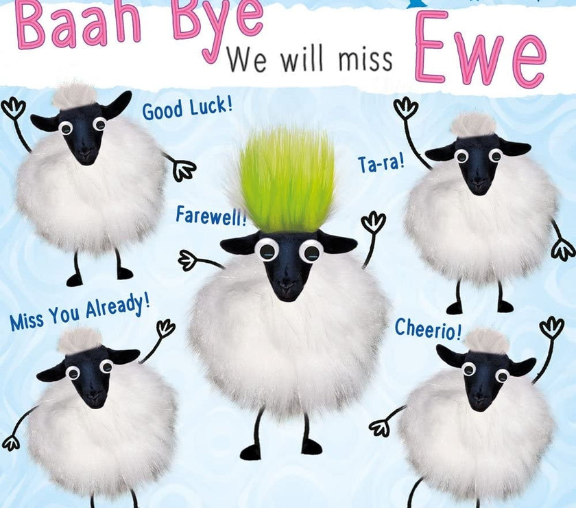 Fluff Sheep Goodbye and Good Luck Card
