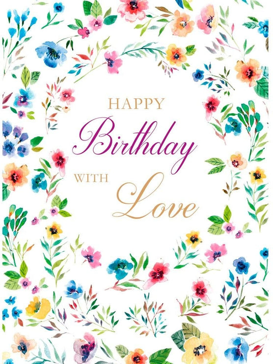 Large Floral Birthday Card