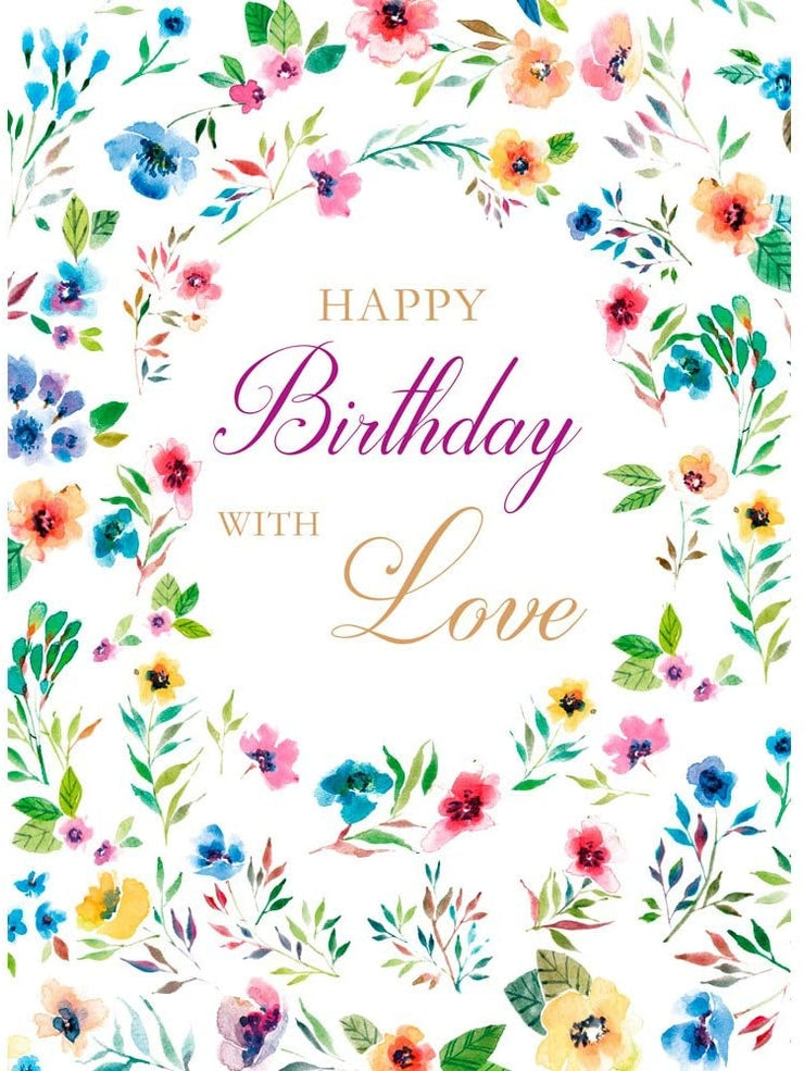 Large Floral Birthday Card