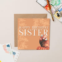 Sister Red Panda Birthday Card