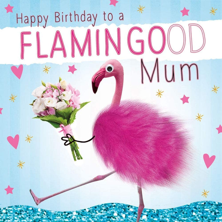 Fluff Flamingo Mum Happy Birthday Card