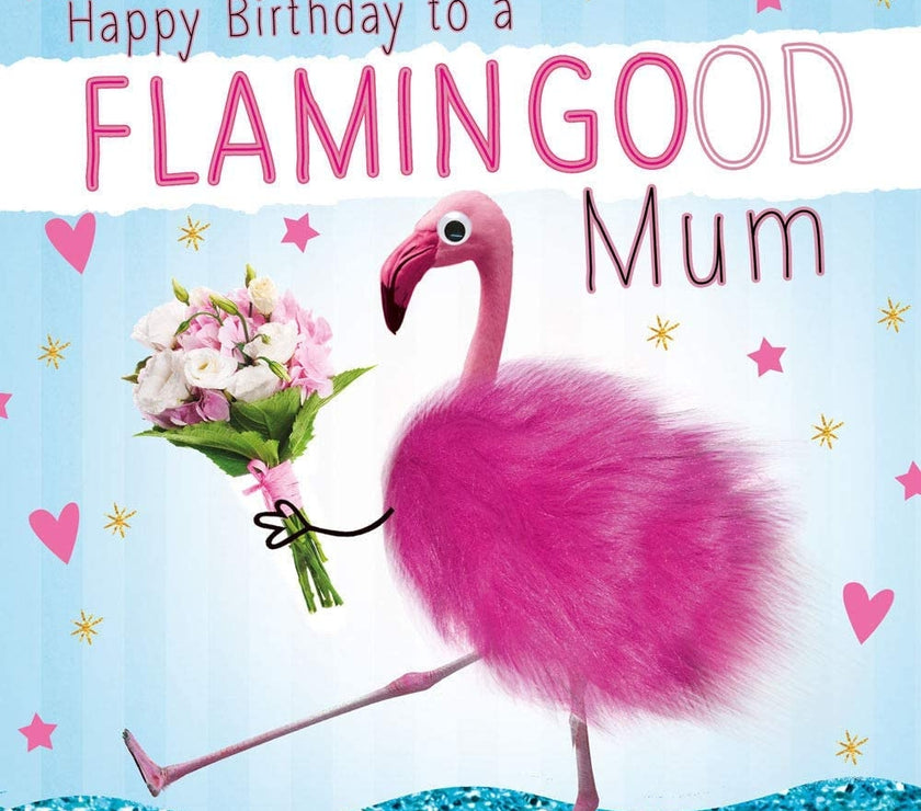 Fluff Flamingo Mum Happy Birthday Card