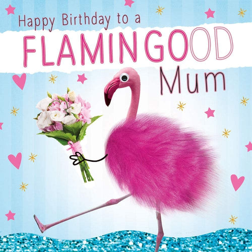 Fluff Flamingo Mum Happy Birthday Card