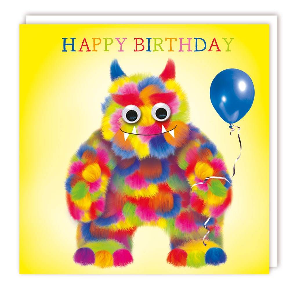 Googly Eyed Monster Birthday Card - House of Cards