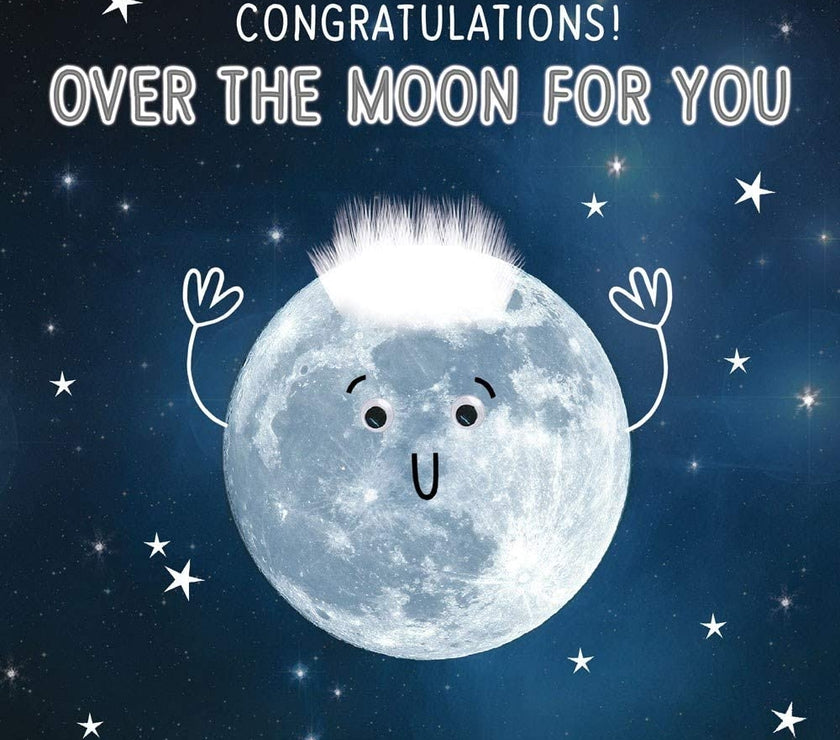 Fluff Over The Moon Congratulations Card