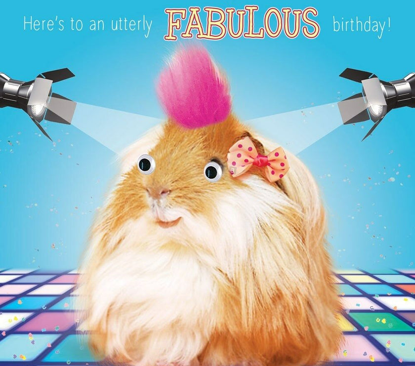 Fluff Guinea Pig Fabulous Birthday Card