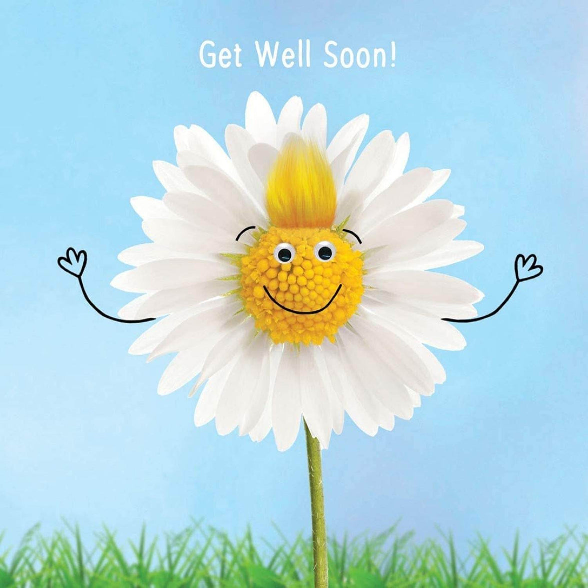 Fluff SmiDaisy Goggly Eyes Get Well Soon Card - House of Cards