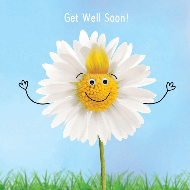 Fluff SmiDaisy Goggly Eyes Get Well Soon Card