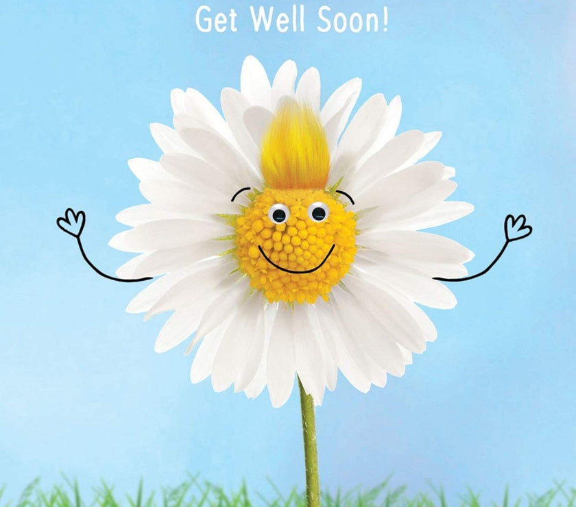 Fluff SmiDaisy Goggly Eyes Get Well Soon Card