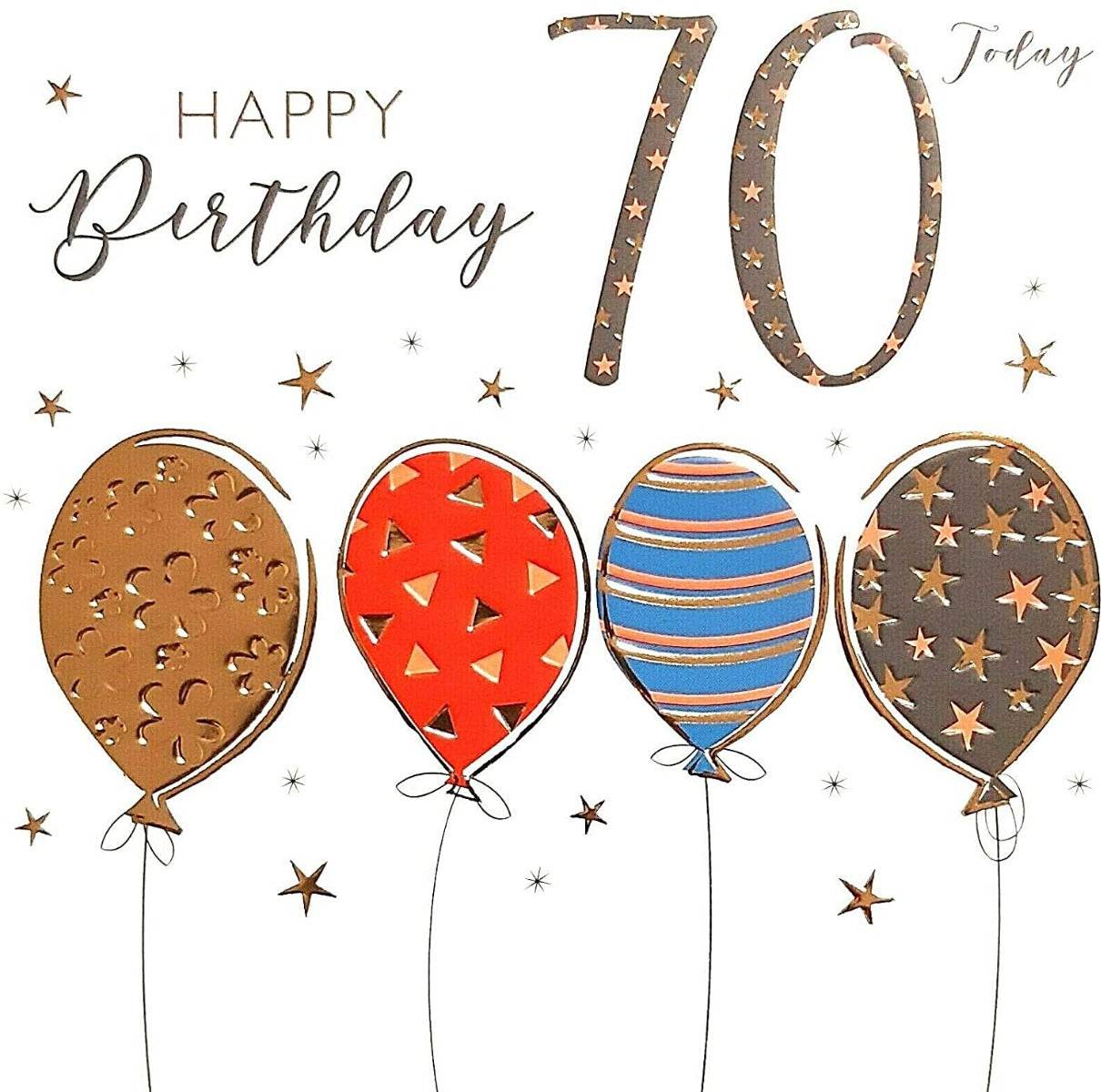 Balloons Happy 70th Birthday Card - House of Cards