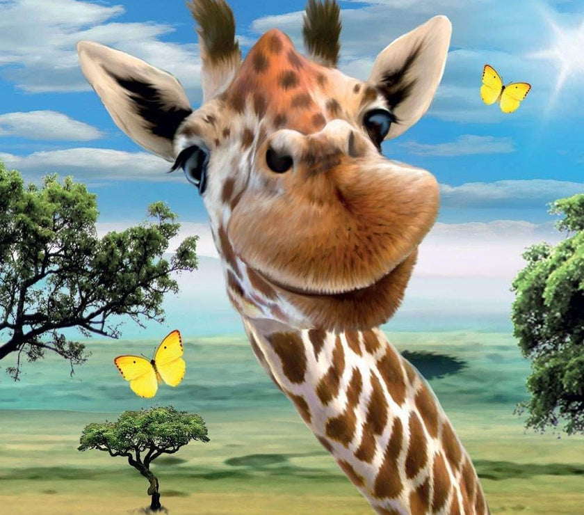 3D Lenticular Giraffe Birthday Card - House of Cards