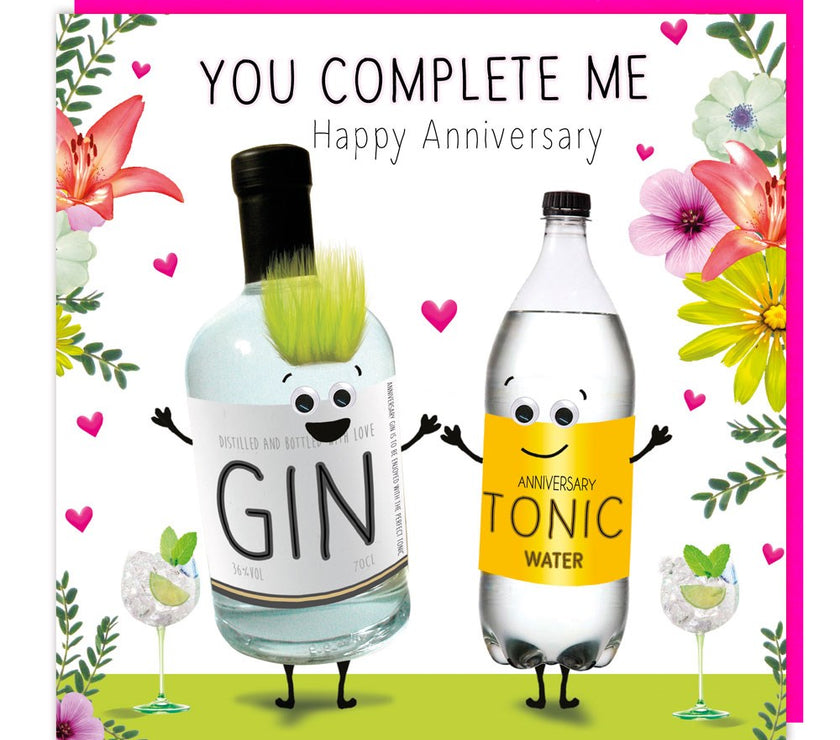 Fluff Gin and Tonic Anniversary Card