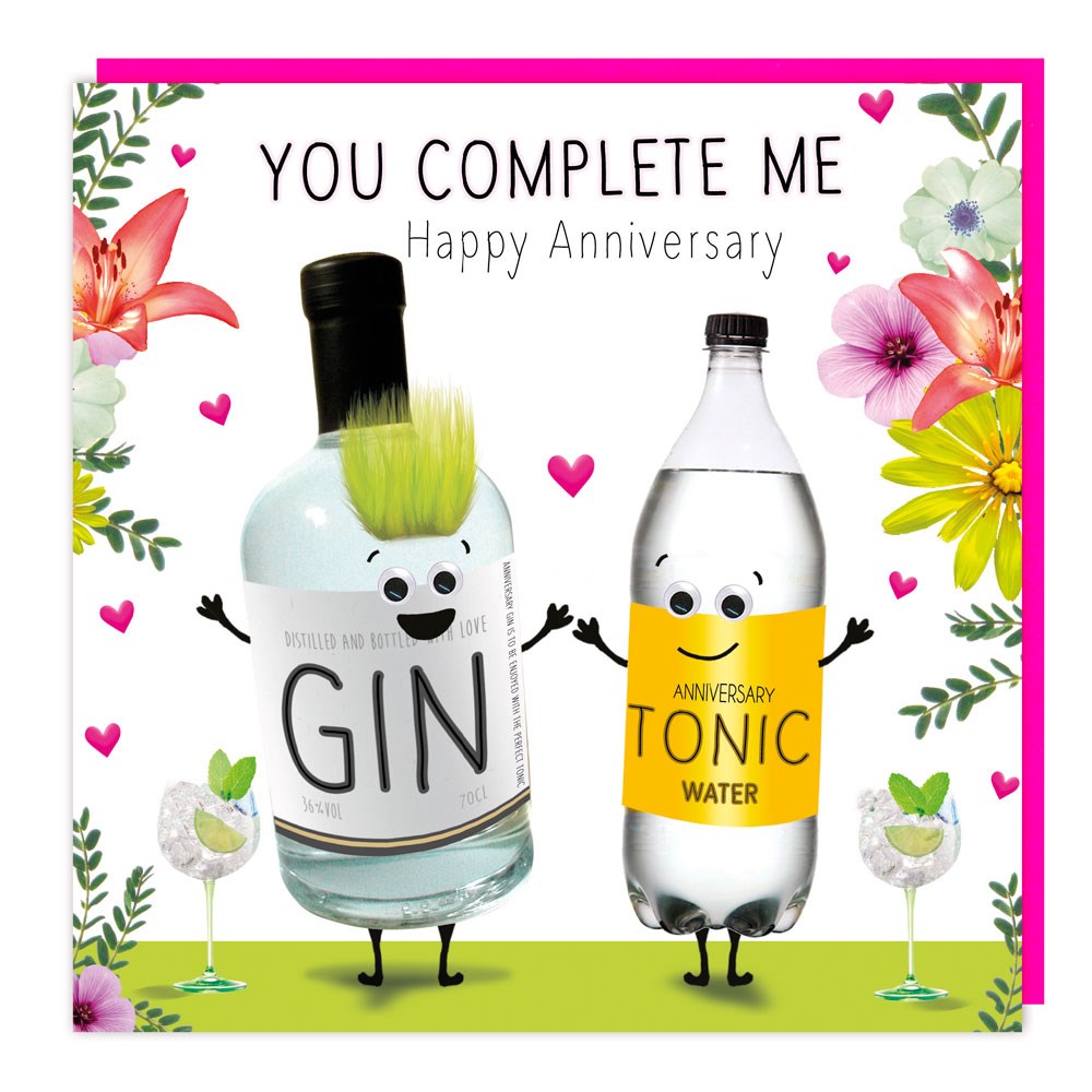 Fluff Gin and Tonic Anniversary Card
