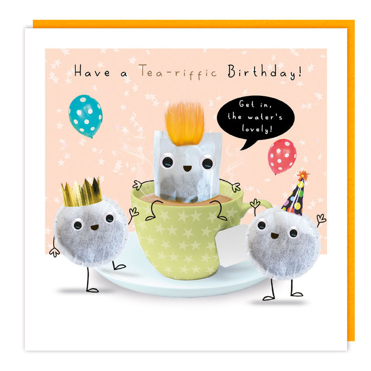 Fluff Tea-riffic Happy Birthday Card