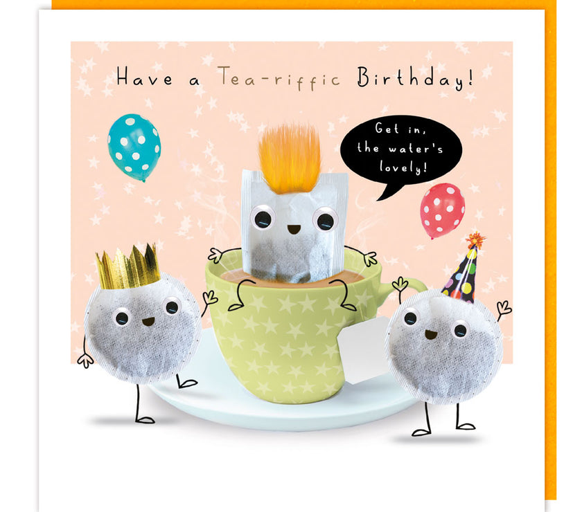 Fluff Tea-riffic Happy Birthday Card