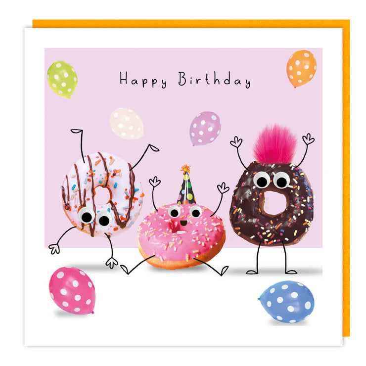 Fluff Doughnuts Happy Birthday Card
