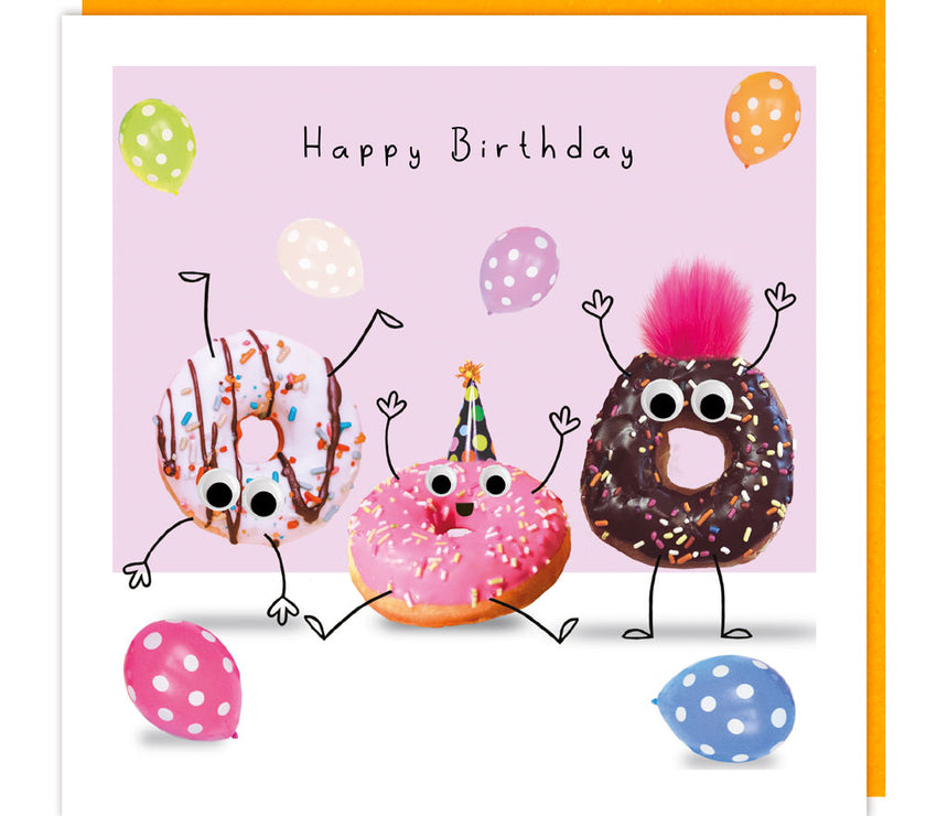 Fluff Doughnuts Happy Birthday Card