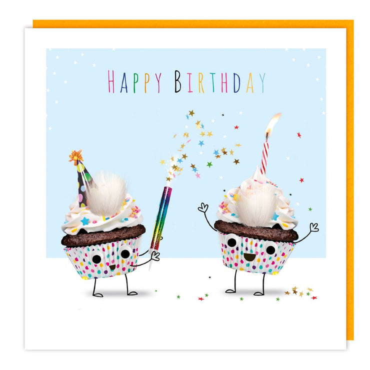 Fluff Cupcakes Happy Birthday Card
