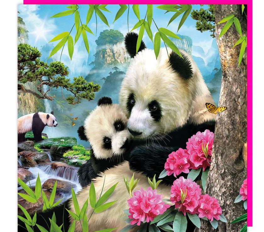 3D Pandas Birthday Card - House of Cards
