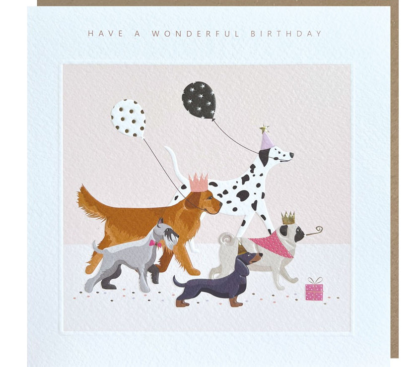 Sparkle Dogs Birthday Card