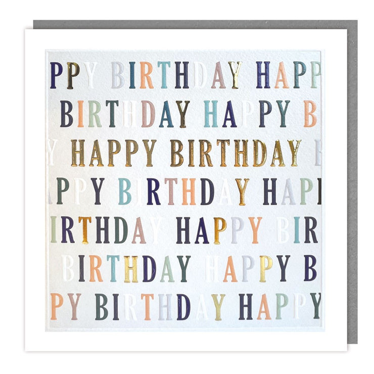 Colourful Letters Happy Birthday Card