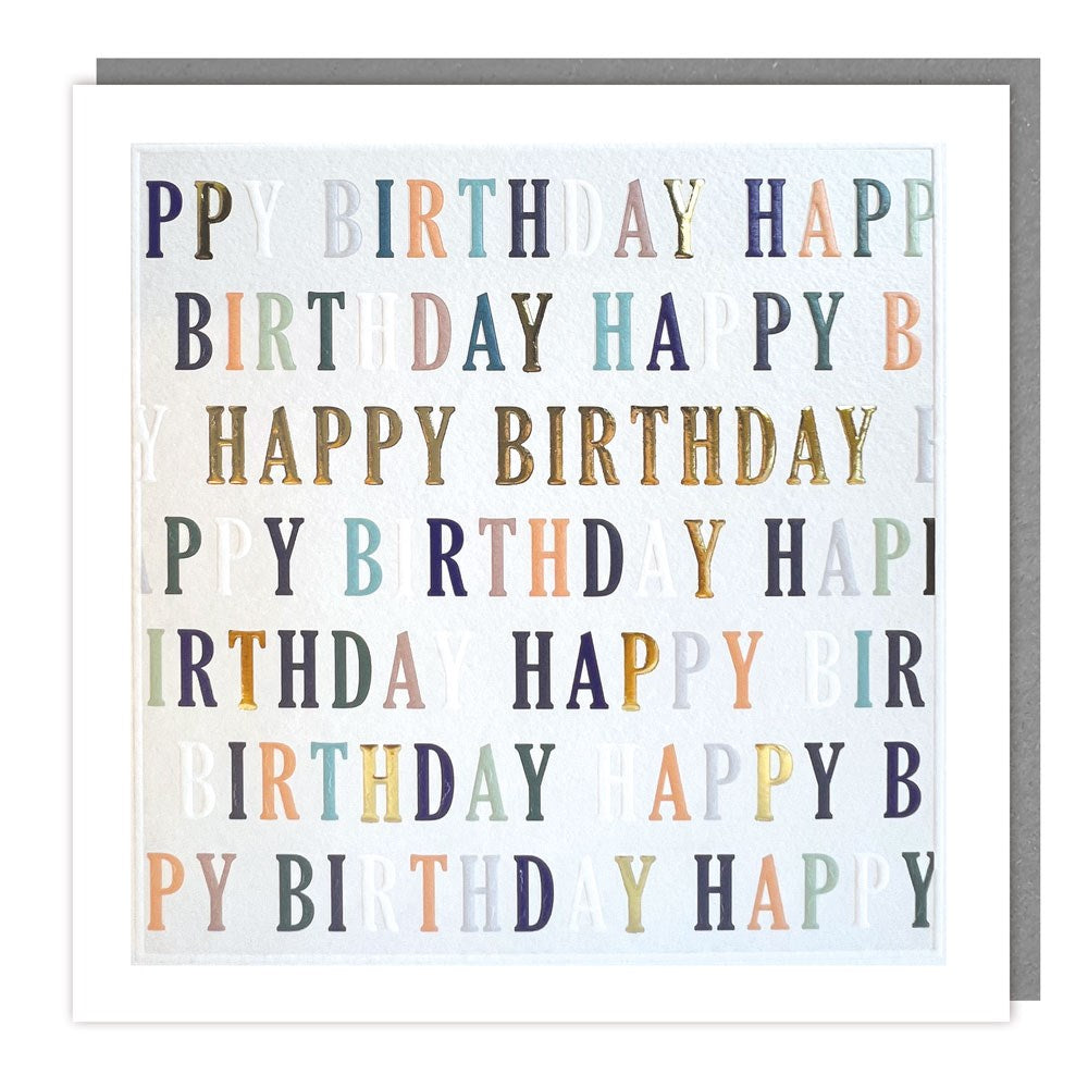 Colourful Letters Happy Birthday Card