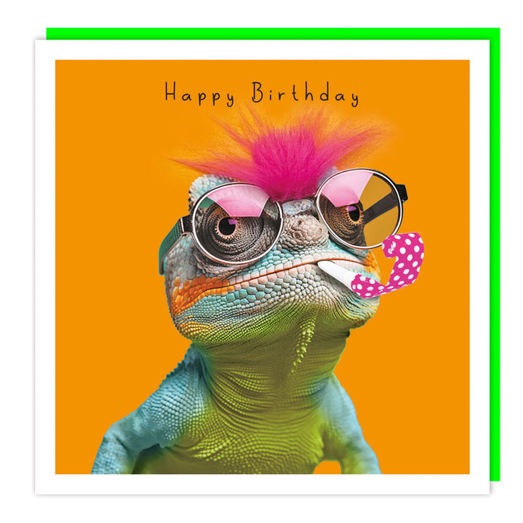Fluff Chameleon Fabulous Birthday Card