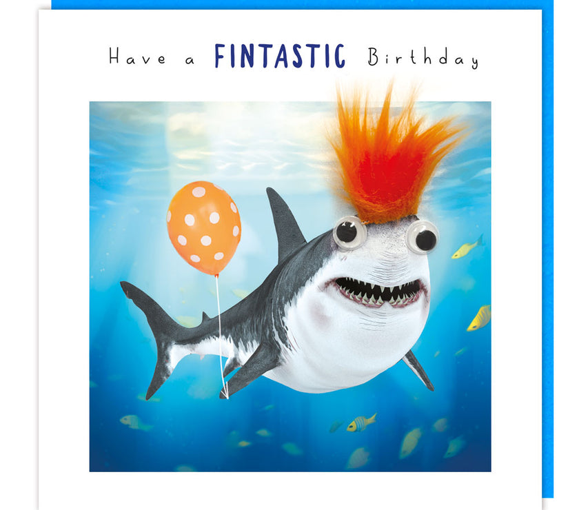 Googly Eyed Shark Birthday Card