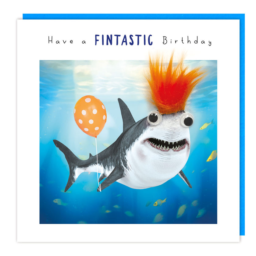 Googly Eyed Shark Birthday Card