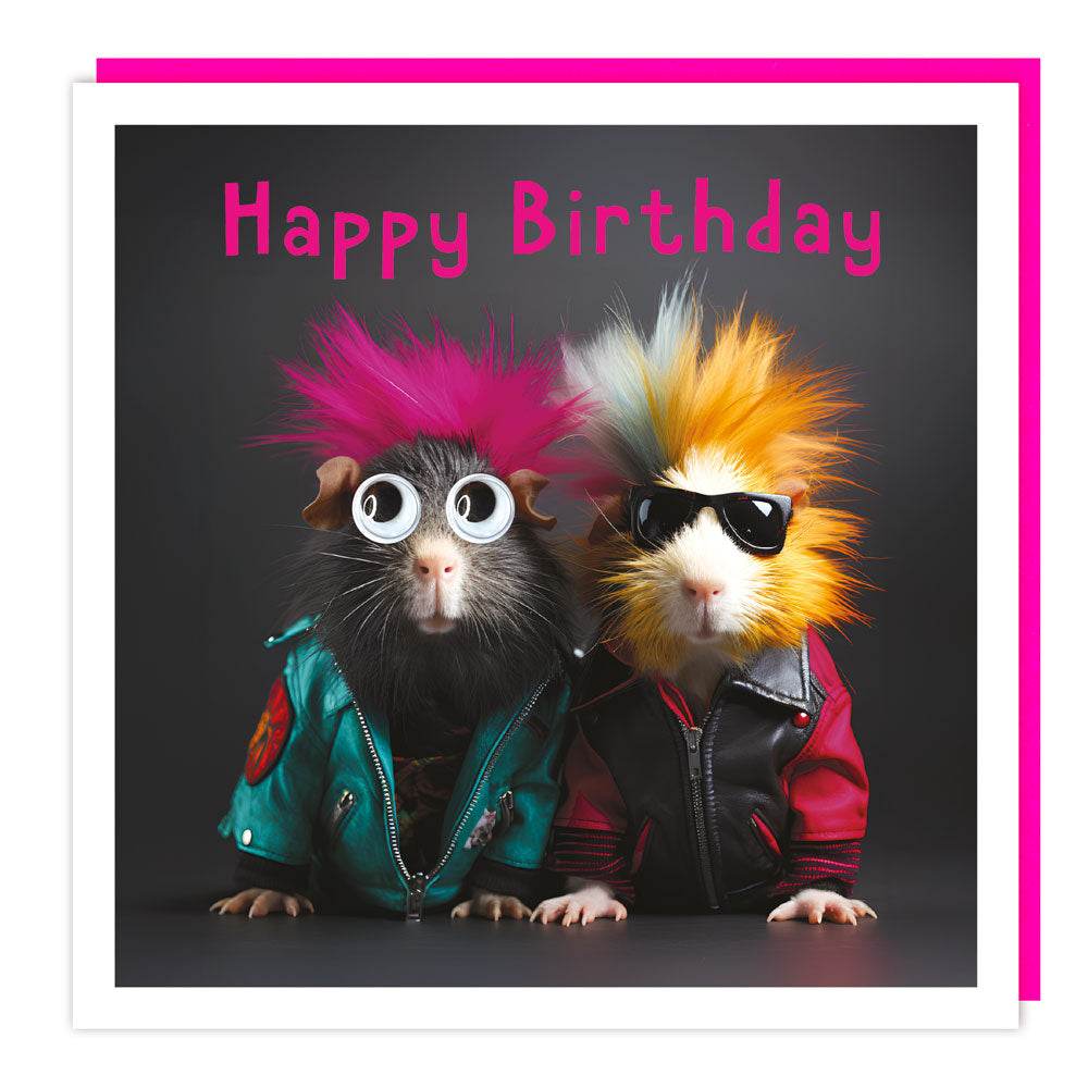 Googly Eyed Guinea Pigs Birthday Card - House of Cards