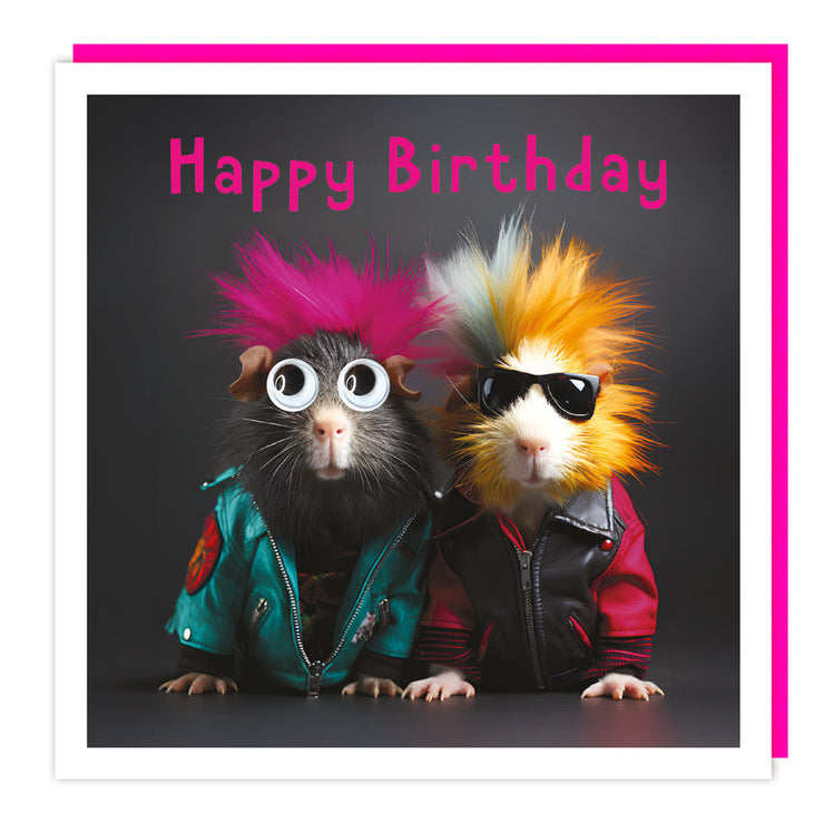 Googly Eyed Guinea Pigs Birthday Card