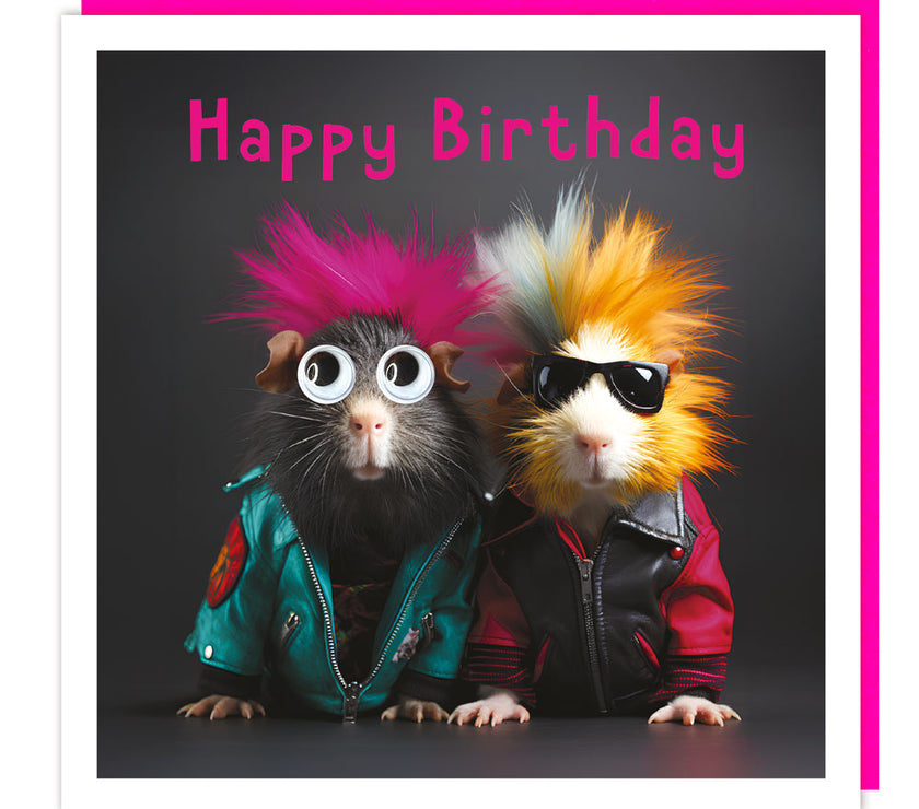 Googly Eyed Guinea Pigs Birthday Card