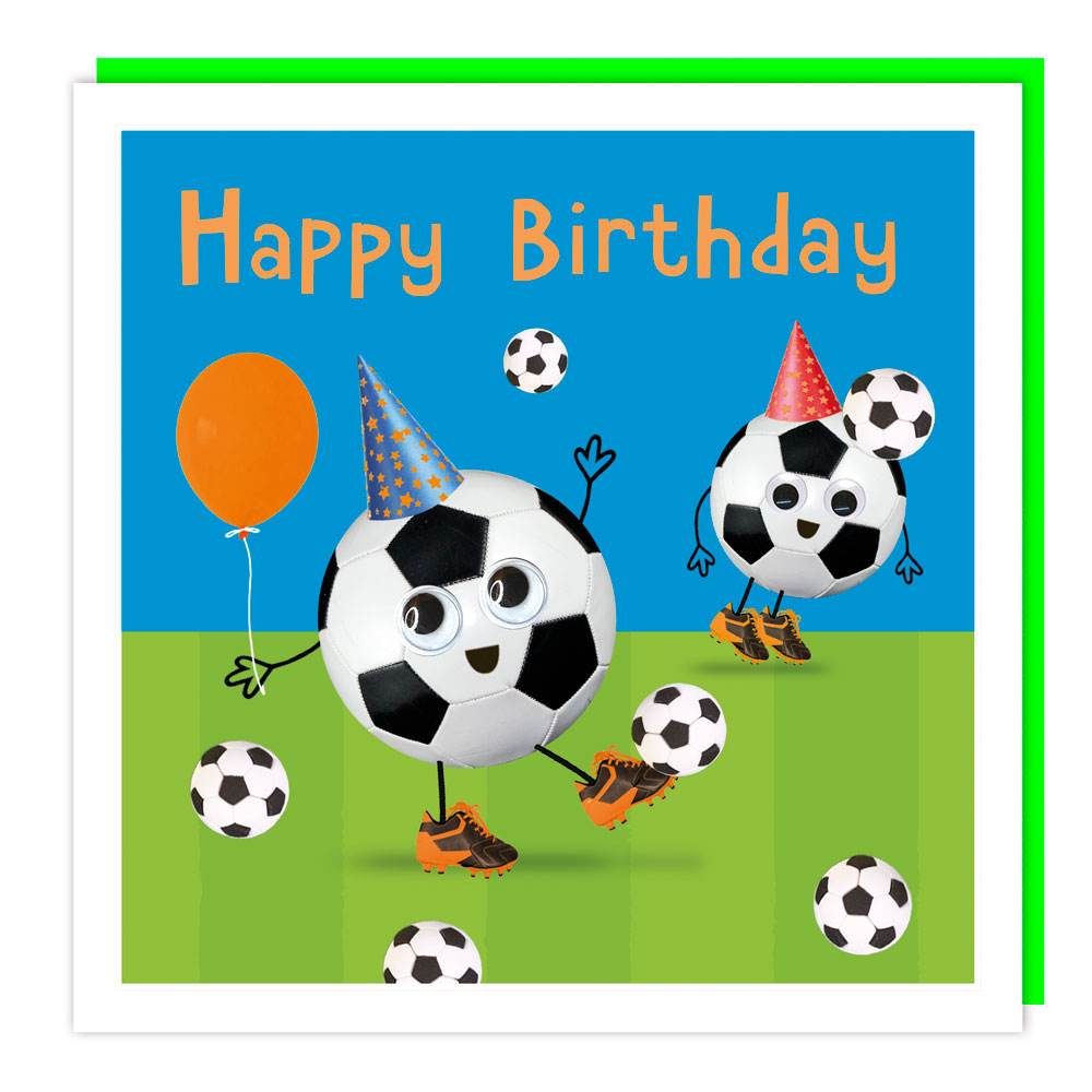 Googly Eyed Footballs Birthday Card - House of Cards