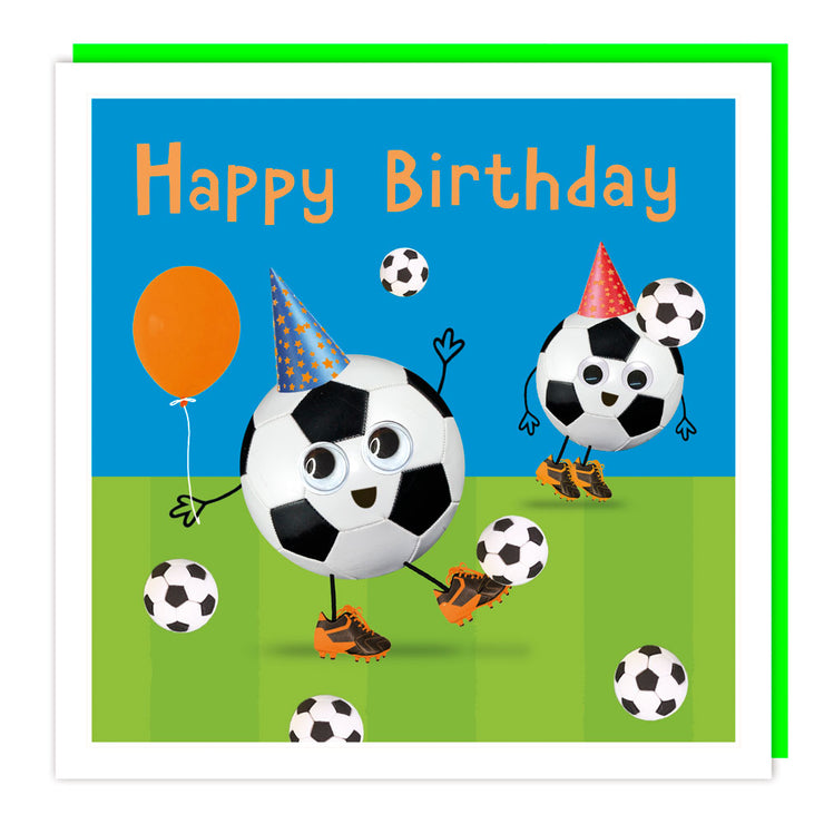 Googly Eyed Footballs Birthday Card