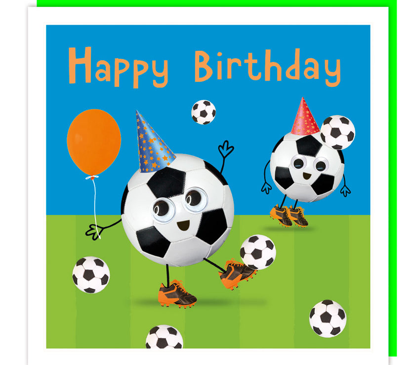 Googly Eyed Footballs Birthday Card
