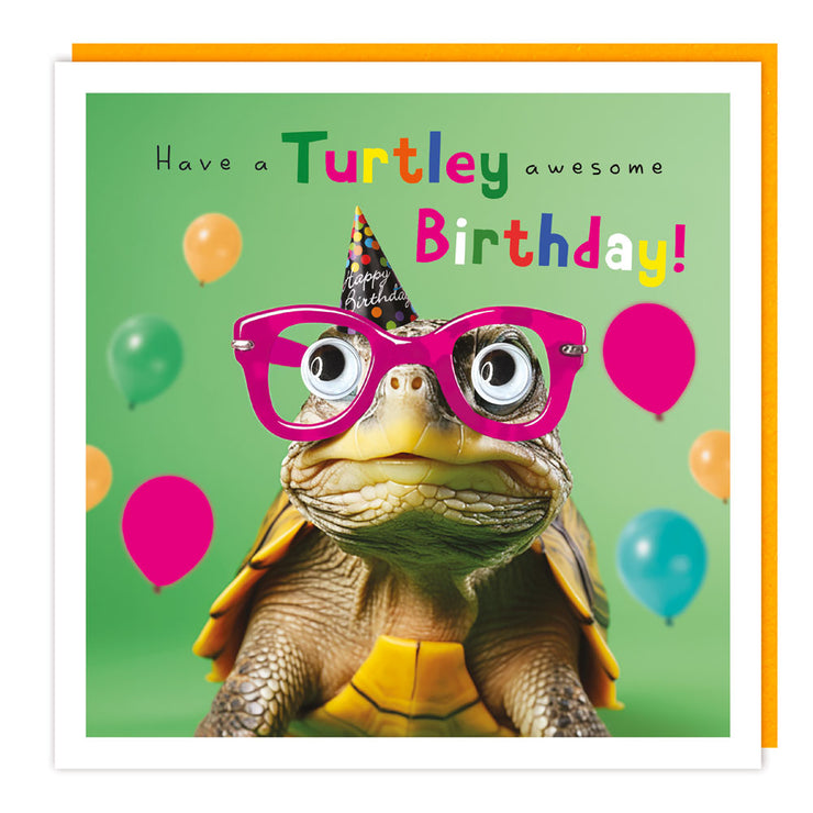 Googly Eyed Turtle Birthday Card