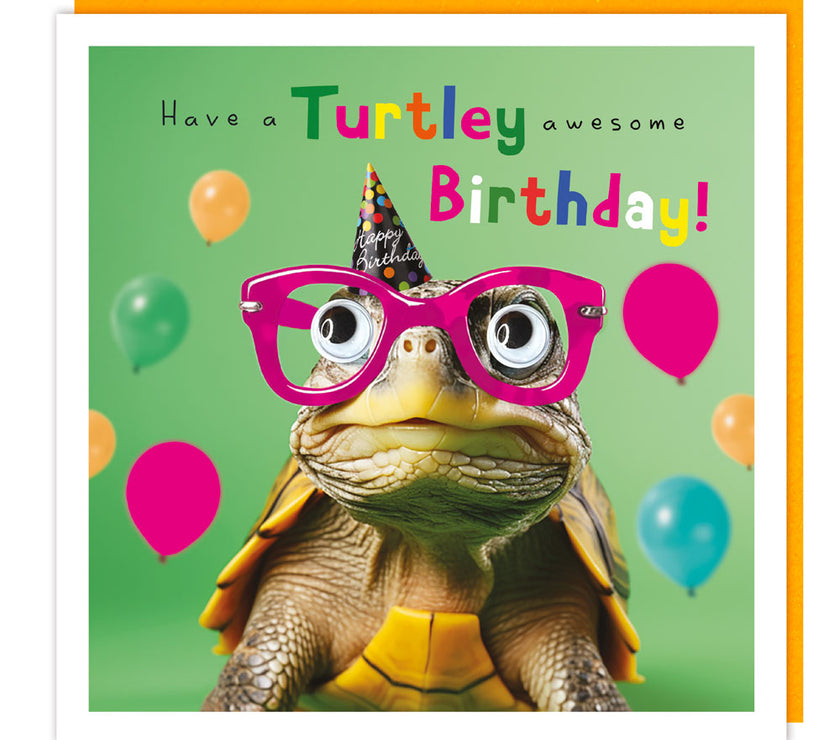 Googly Eyed Turtle Birthday Card