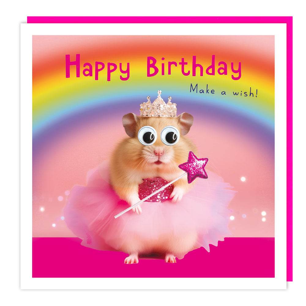 Googly Eyed Hamster in Tutu Birthday Card - House of Cards