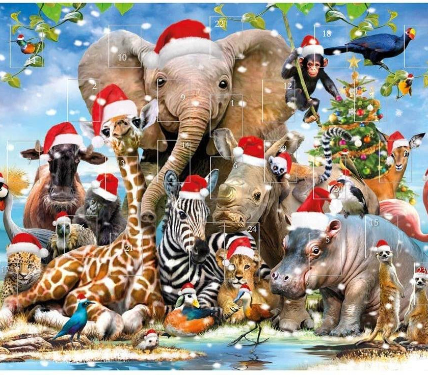 Animals in Christmas Hats Advent Calendar - House of Cards