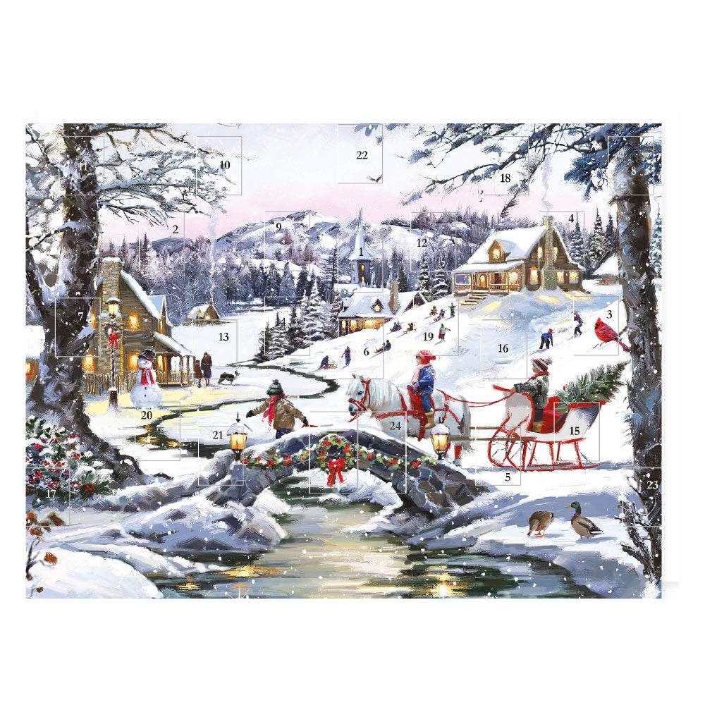 Winter Village Bridge Advent Calendar - House of Cards